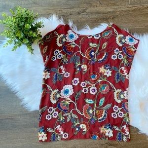 LAST CHANCE LOFT floral crisscross blouse